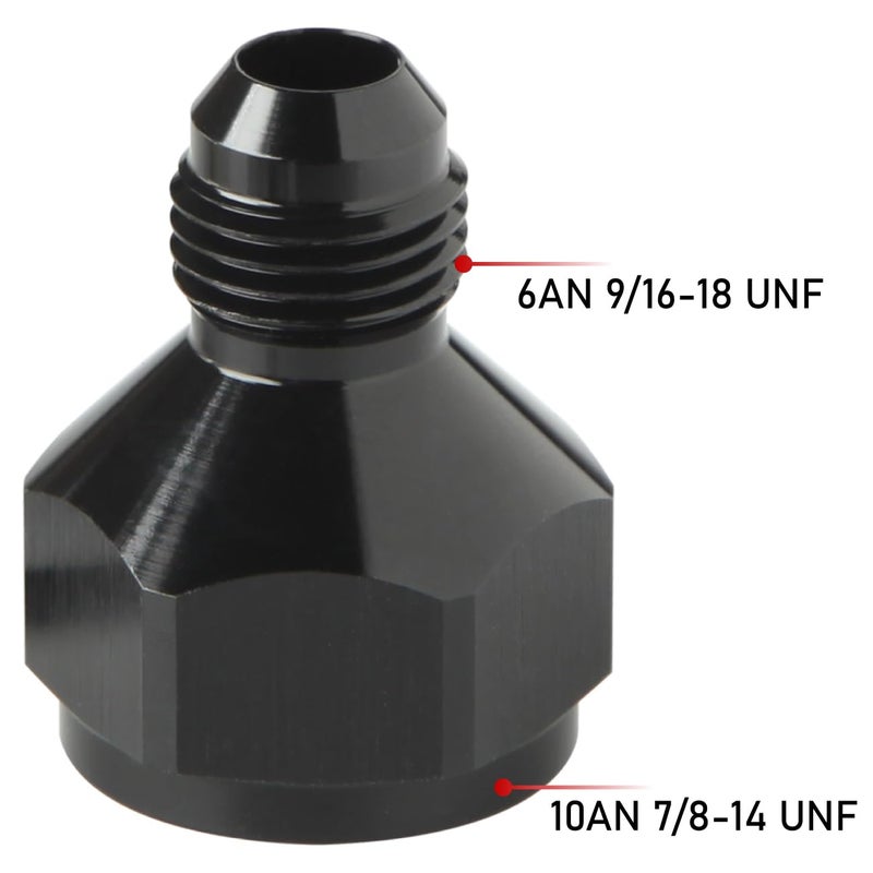 Podavelle 10AN Female to 6AN Male Flare Reducer Adapter Fitting Aluminum Black - Image 2